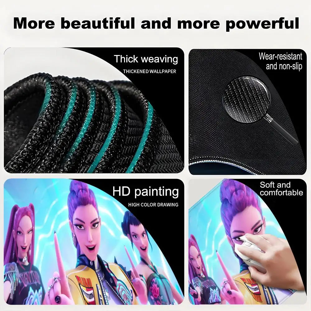 KPop Demon Hunters Animation Beautiful patterns TCG Card MTG Desk Mat Table Keyboard Big Mouse Pad Laptop Cushion NonslipDecor