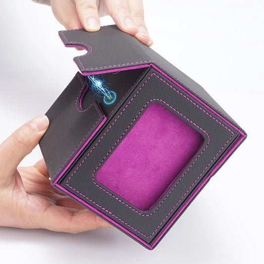 card Deck Box for MTG, Double Storage Box with 2 Commander Display & 1 Dice Tray, Organizer for TCG for Pokemon for YuGiOh