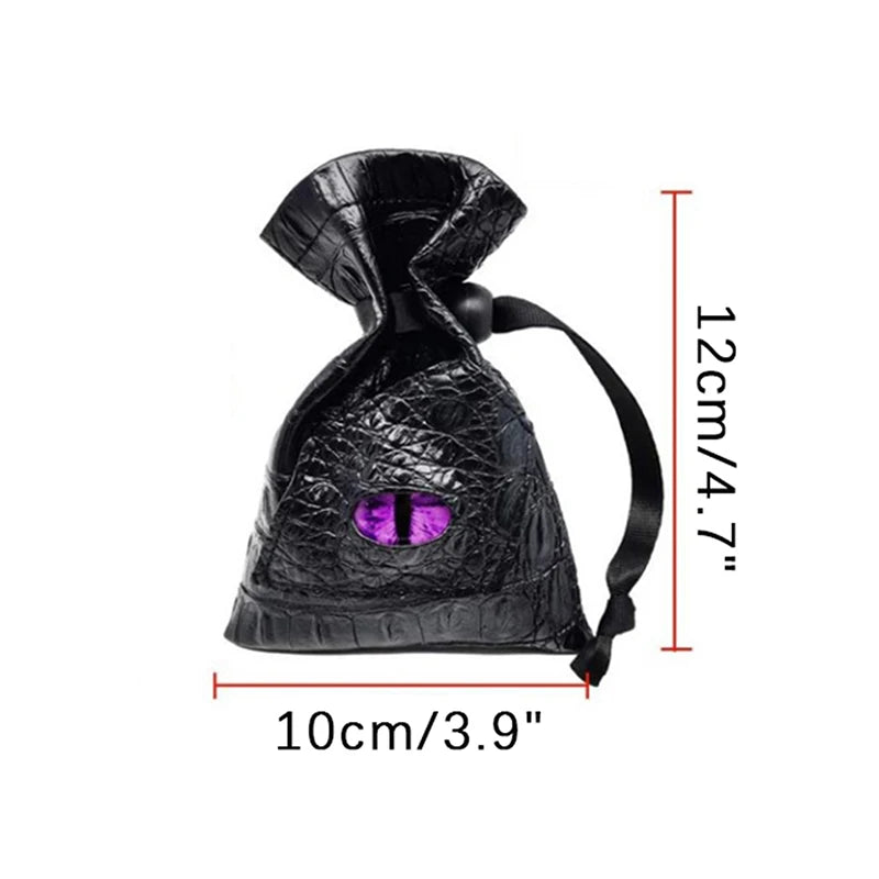 Drawstring Dice Bag PU Leather DND Dice Pouch Tarots Oracle Cards Storage Bag Gift Coins Jewelry Accessories Dice Bag