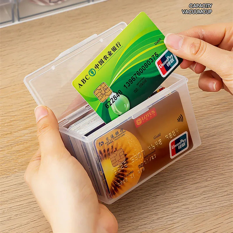 Plastic Card Storage Box Multifunctional Cards Orangizer Box Set with Dust Cover Household Organizer for Storing PTCG/MTG Cards