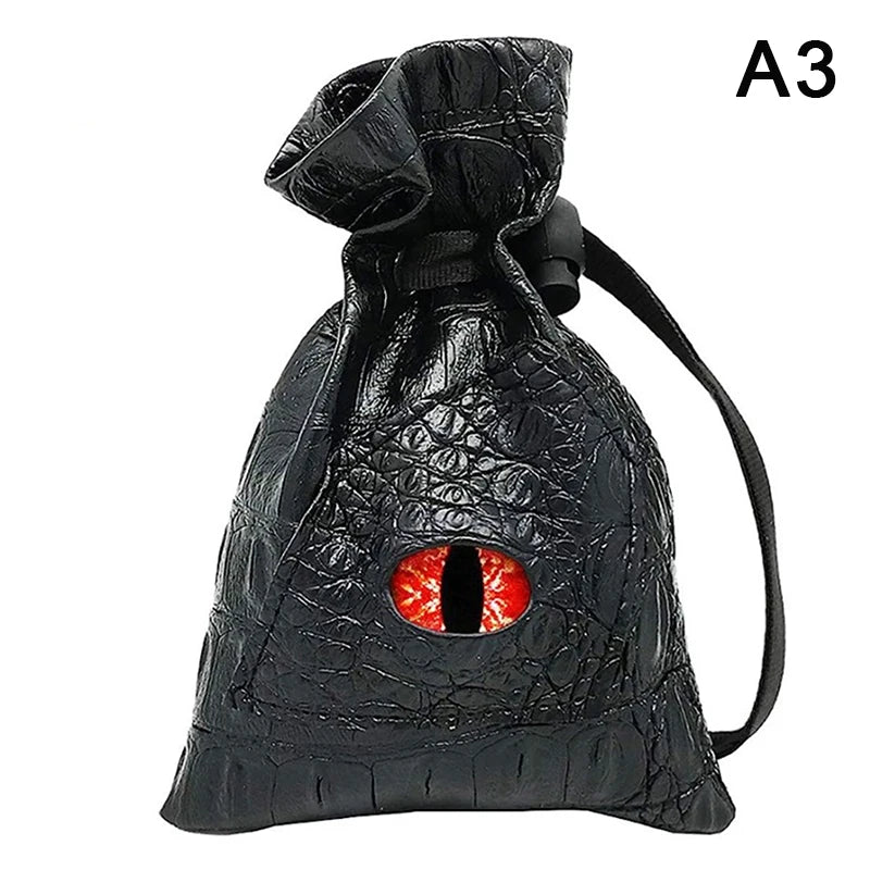 Drawstring Dice Bag PU Leather DND Dice Pouch Tarots Oracle Cards Storage Bag Gift Coins Jewelry Accessories Dice Bag