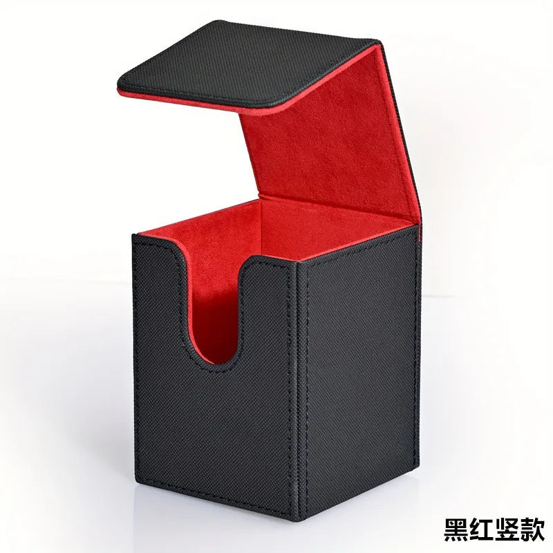 MTG Card Deck box with Display Window, Trading Card Storage Box, Can Hold 120 + Single sleeved Cards, Magnetic PU leather box
