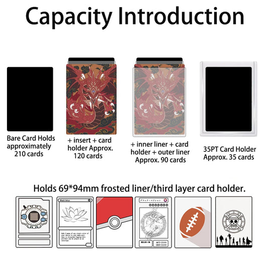 Deck Box TCG Card Storage Box Anime Card Game Dragon-Themed Card Holder With Cool Design Sky Dragon Design For Anime Cards Games