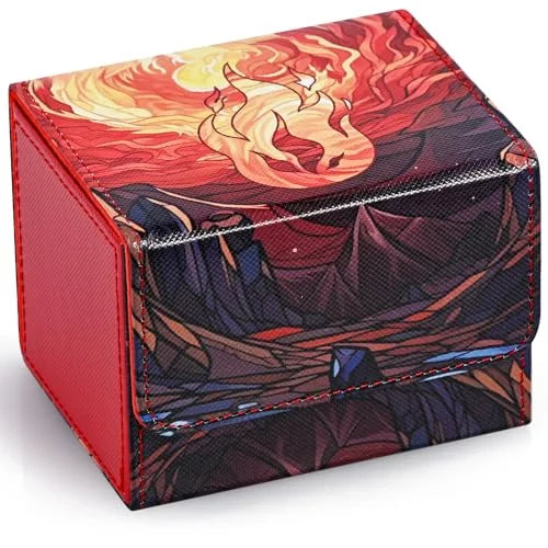 Deck Box for TCG Cards, Trading Card Storage Box Holds 120+ Sleeved Cards PU Leather Card Box Suits CCG Magic Cards