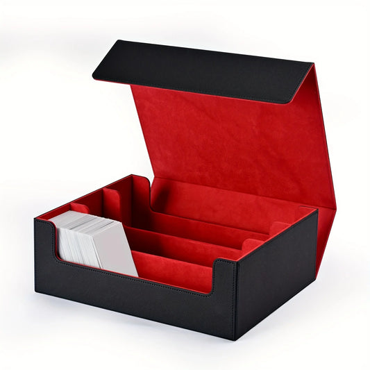 Trading card storage box, can hold 1800+ single decks, magnetic closure PU leather card box, fits for TCG,Yugion cards