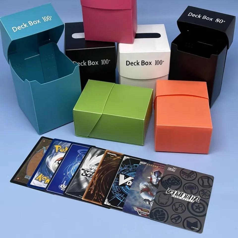 1 Box Game Trading Card Box, Solid Color Card Box, Card Holder Storage Box For Trading Cards, Sports And Games