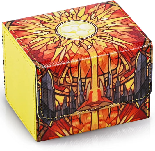 Deck Box for TCG Cards, Trading Card Storage Box Holds 120+ Sleeved Cards PU Leather Card Box Suits CCG Magic Cards