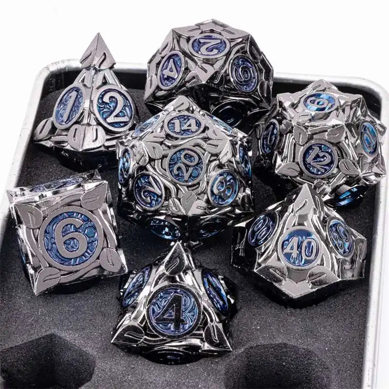 7pcs Dice Set DND Metal Dice Full Set Dice for Dungeons and Dragons Polyhedral Dice RPG Dice D&D Dice Gift