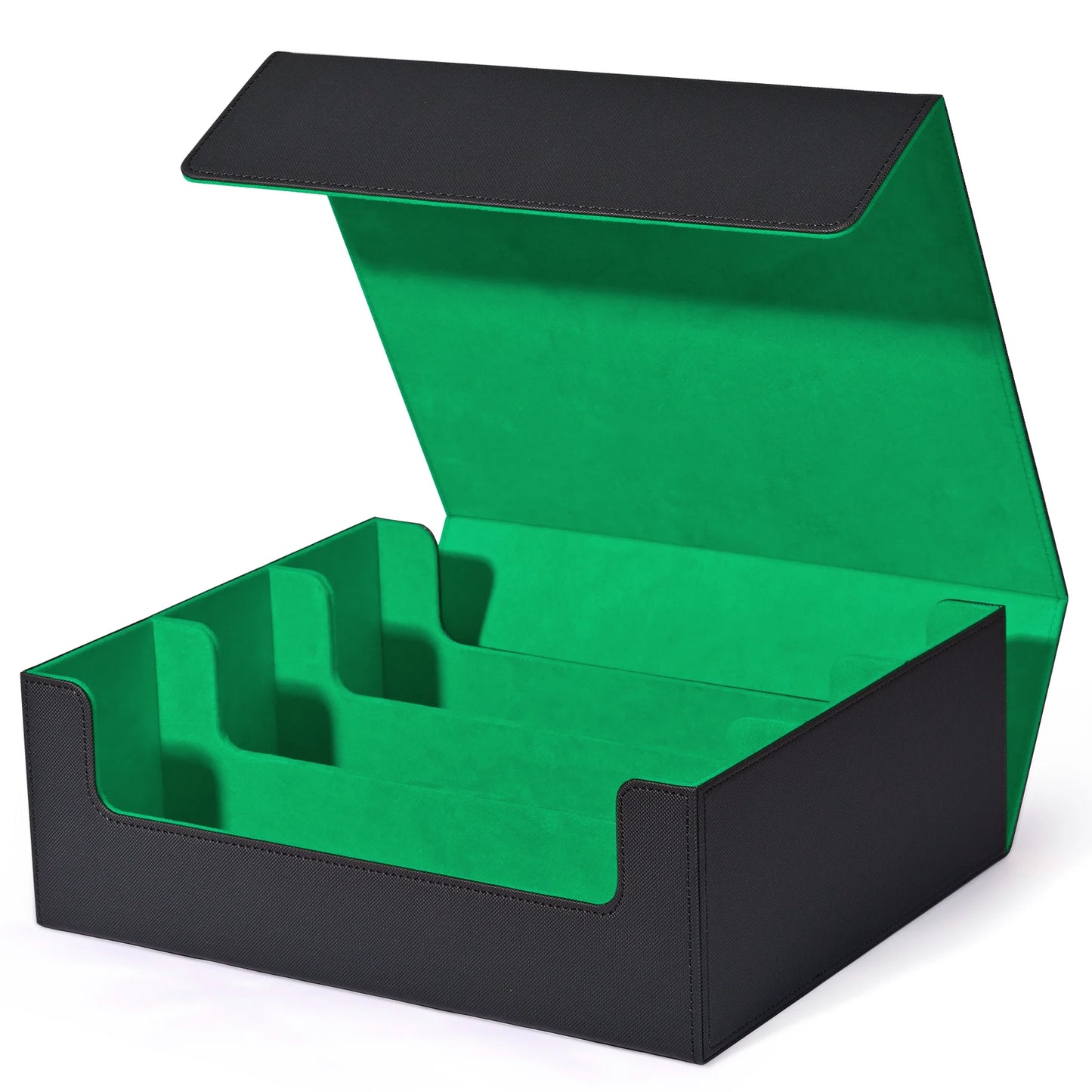 Trading card storage box, can hold 1800+ single decks, magnetic closure PU leather card box, fits for TCG,Yugion cards