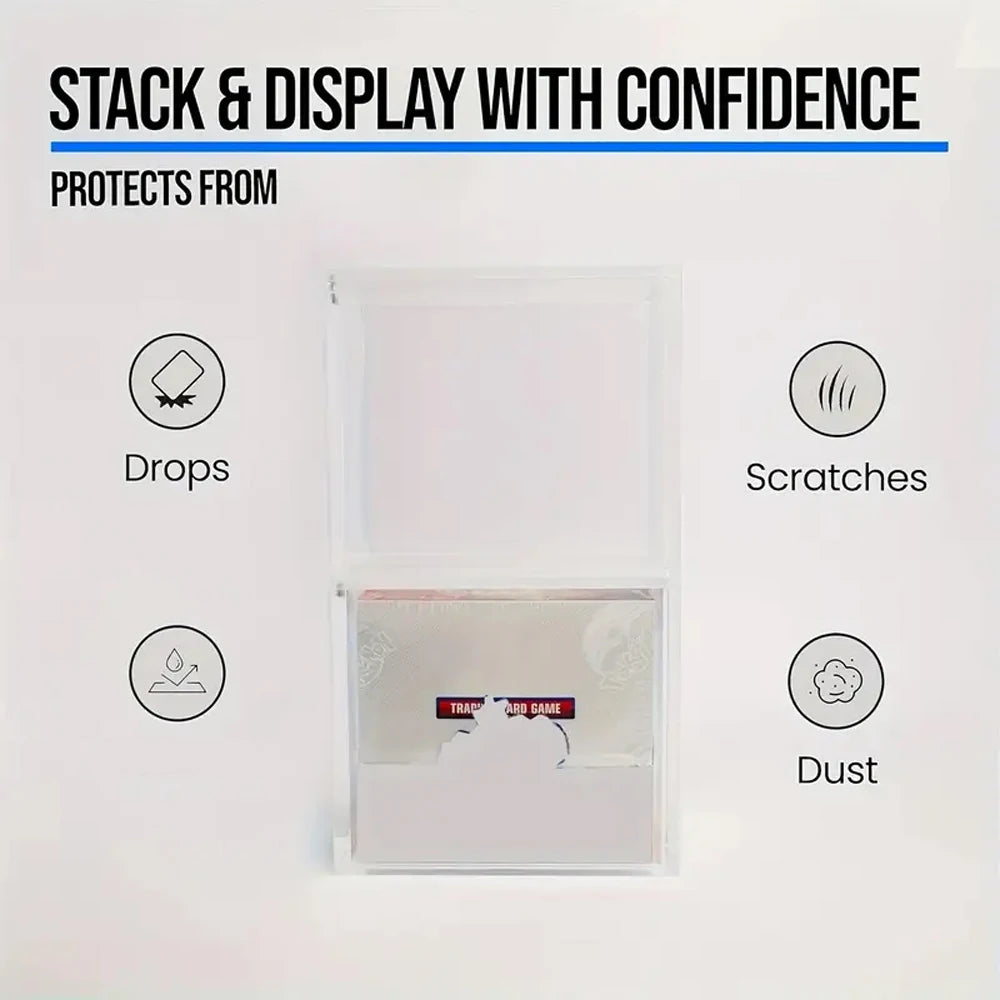 5mm acrylic stackable display box, compatible with Booster Box transparent magnetic buckle protective box