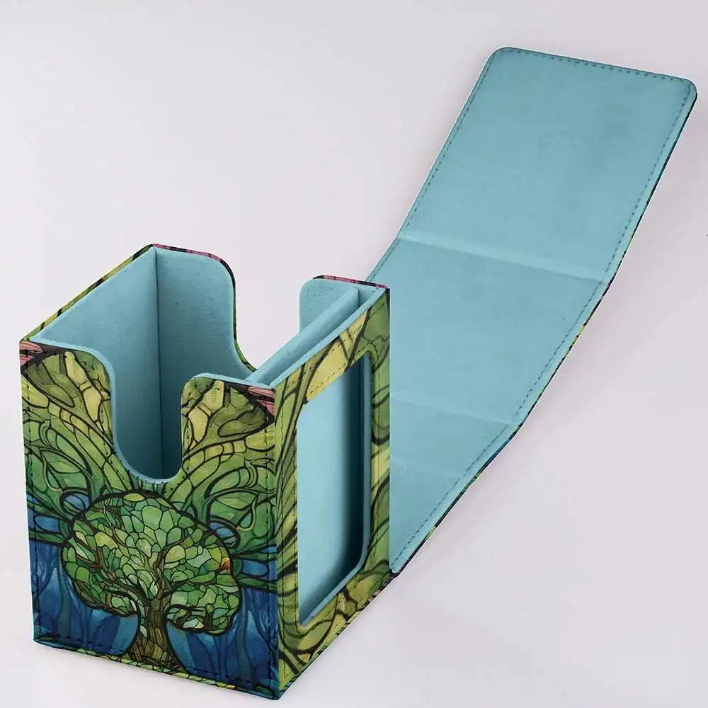 TCG Deck Box 100+ PU Windowed Single Deck PTCG DCG Tabletop Gametrading Cards Storage Box Free 35tp Shell Deck 2 Spacers 2 Dice