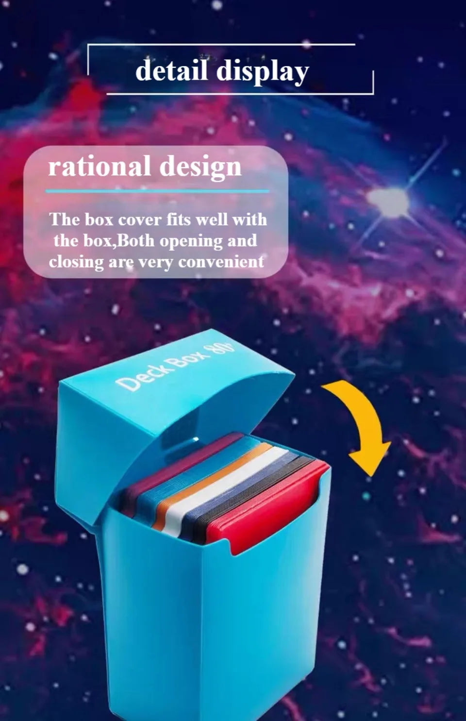1 Box Game Trading Card Box, Solid Color Card Box, Card Holder Storage Box For Trading Cards, Sports And Games