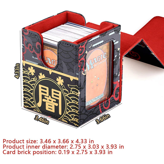 TCG Deck Box 100+ PU Windowed Single Deck PTCG DCG Tabletop Gametrading Cards Storage Box Free 35tp Shell Deck 2 Spacers 2 Dice