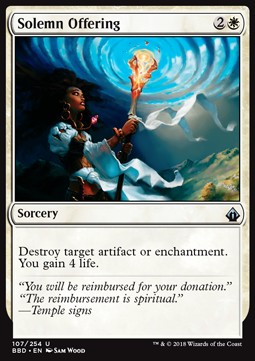 Solemn Offering⁣ - Battlebond⁣ (Uncommon)⁣ [107]