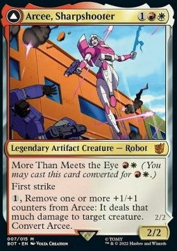 Arcee, Sharpshooter // Arcee, Acrobatic Coupe - Universes Beyond: Transformers (Mythic) [BOT-7]