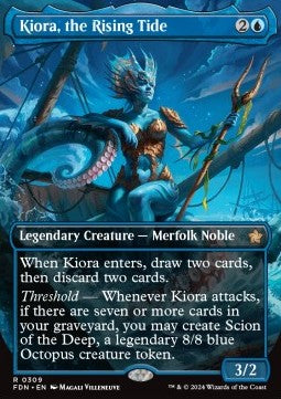 Kiora, the Rising Tide (V.1)⁣ - Magic: The Gathering Foundations: Extras⁣ (Rare)⁣ [309]