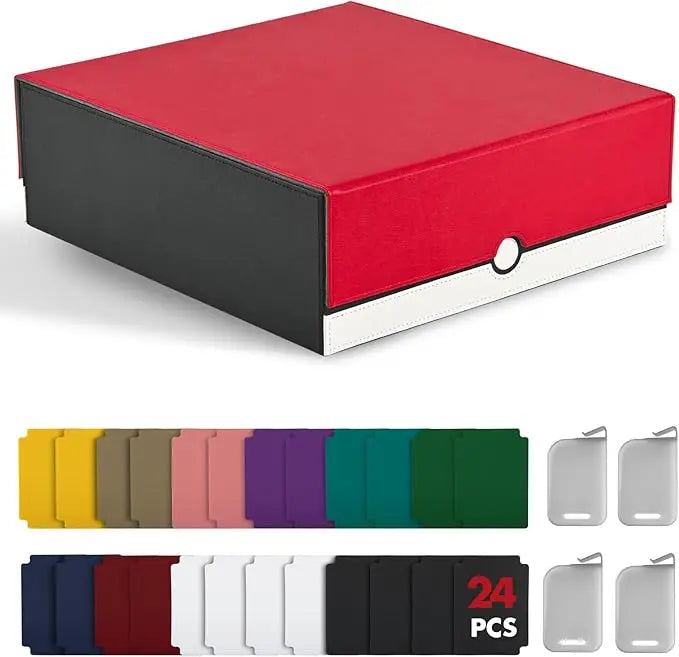 TINTEK Card Storage Box for MTG PTCG, Commander Deck Box Holds 3000+ Cards, Card Storage Case with 4 Stoppers, Card Organizer fo