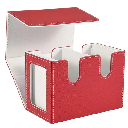 480+ Trading Card Deck Box  with 2pcs Toploader Double Window Commander Display Organizer for MTG TCG CCG Tabletop Gaming Deck