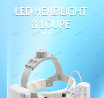 LED Dental LED Light Lamp Binocular Loupes Brightness Spot Adjustable Dental Lab 5W Headlamp for Surgical Headlight 2.5X 3.5X