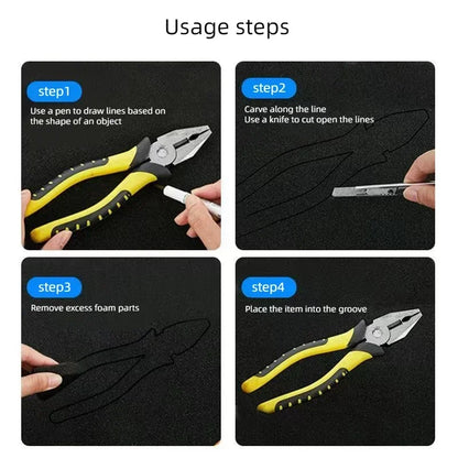 50x30cm High Density Foam Pad Toolbox Shock-Absorbing Sponge Sheet Hard Flight Case Shadow Foams Toolkit Tools Organizer 45x35cm