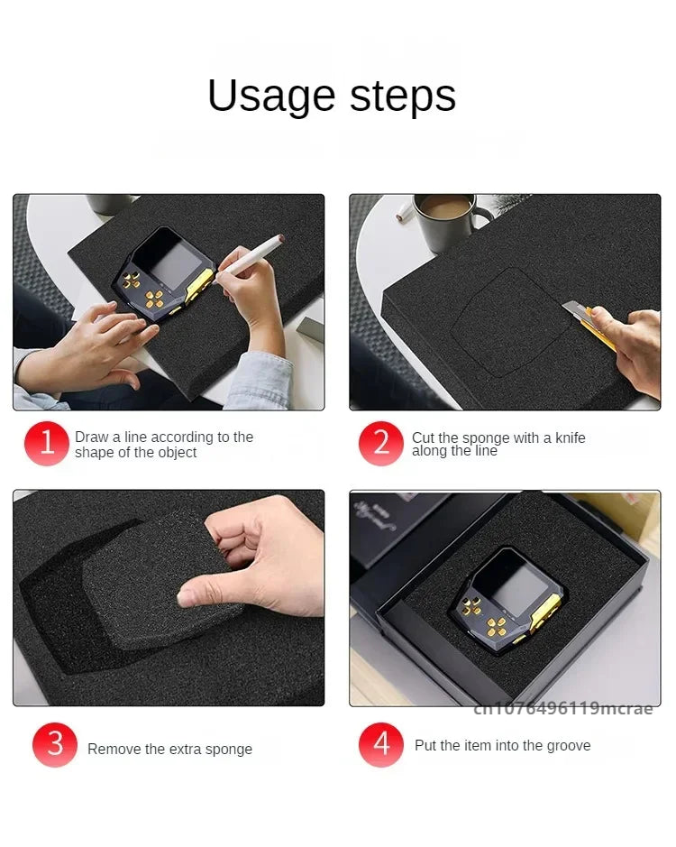 50x30cm High Density Foam Pad Toolbox Shock-Absorbing Sponge Sheet Hard Flight Case Shadow Foams Toolkit Tools Organizer 45x35cm