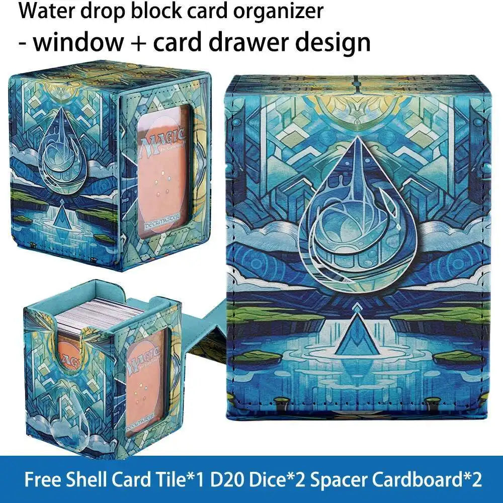 TCG Deck Box 100+ PU Windowed Single Deck PTCG DCG Tabletop Gametrading Cards Storage Box Free 35tp Shell Deck 2 Spacers  2 Dice