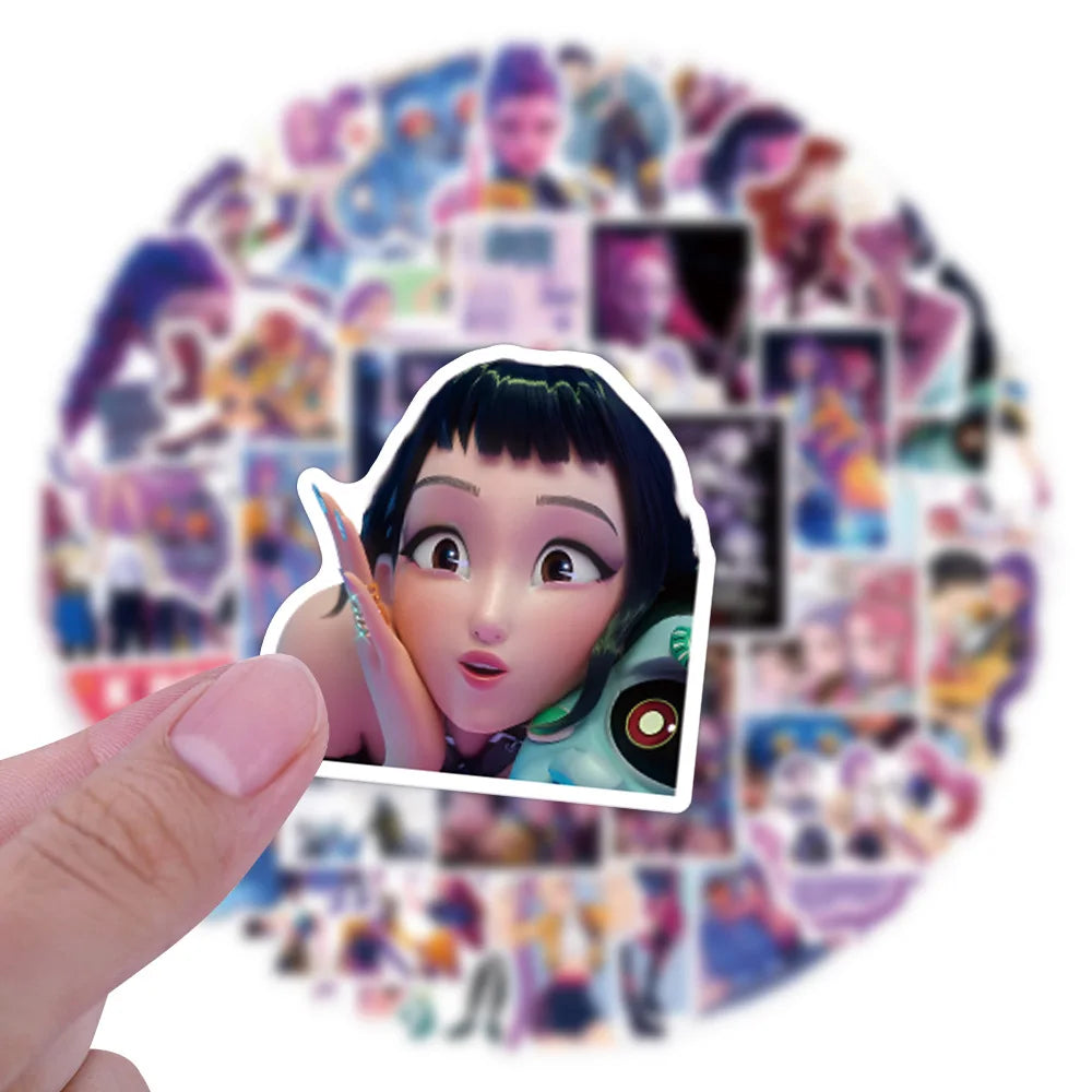 Kpop Demon Hunters Game Stickers Kids Toys DIY Notebook Motorcycle Phone Fridge Luggage Bike Cartoon Decals Graffiti