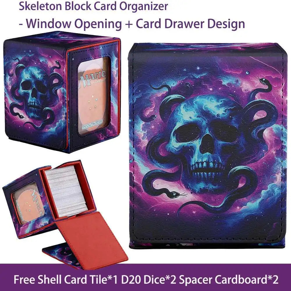 TCG Deck Box 100+ PU Windowed Single Deck PTCG DCG Tabletop Gametrading Cards Storage Box Free 35tp Shell Deck 2 Spacers  2 Dice