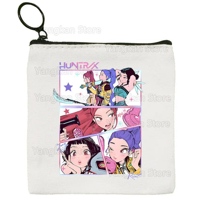 Kpop Demon Hunter K Pop Huntrix Kpop Cartoon Canvas Bag Design Canvas Simple and Fashionable Storage Bag