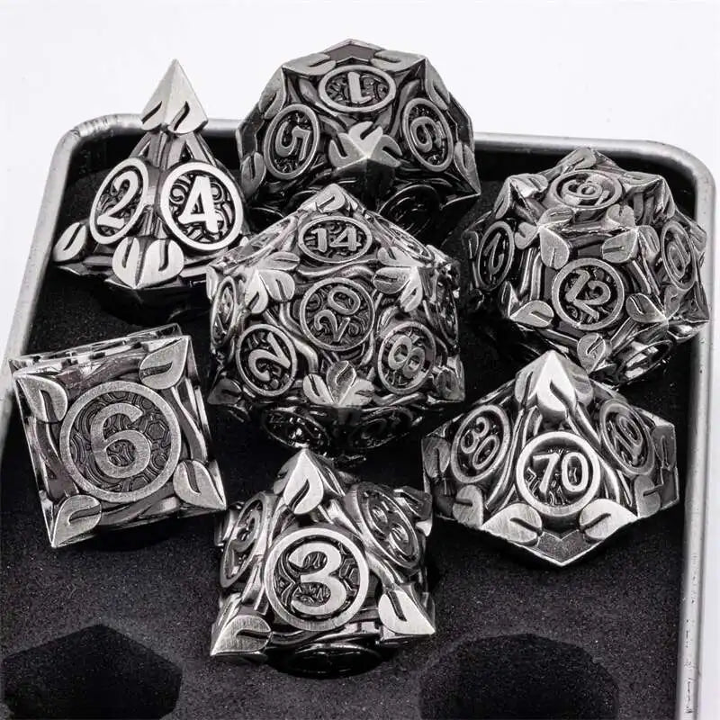 7pcs Dice Set DND Metal Dice Full Set Dice for Dungeons and Dragons Polyhedral Dice RPG Dice D&D Dice Gift