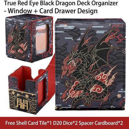 TCG Deck Box 100+ PU Windowed Single Deck PTCG DCG Tabletop Gametrading Cards Storage Box Free 35tp Shell Deck 2 Spacers  2 Dice