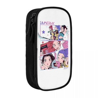 Kpop Demon Hunters Animated Kpop Films Pencil Case College Pencil Bag Students Zipper School Pencil Cases Pattern Stationery