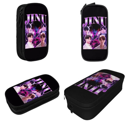 Kpop Demon Hunters Animated Kpop Films Pencil Case College Pencil Bag Students Zipper School Pencil Cases Pattern Stationery