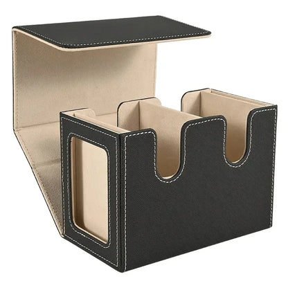 480+ Trading Card Deck Box  with 2pcs Toploader Double Window Commander Display Organizer for MTG TCG CCG Tabletop Gaming Deck