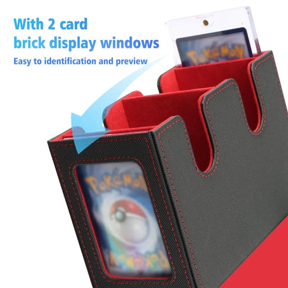480+ Trading Card Deck Box  with 2pcs Toploader Double Window Commander Display Organizer for MTG TCG CCG Tabletop Gaming Deck