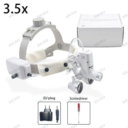 LED Dental LED Light Lamp Binocular Loupes Brightness Spot Adjustable Dental Lab 5W Headlamp for Surgical Headlight 2.5X 3.5X