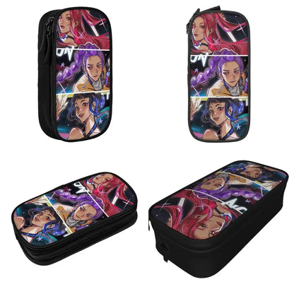 Kpop Demon Hunters Animated Kpop Films Pencil Case College Pencil Bag Students Zipper School Pencil Cases Pattern Stationery