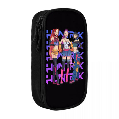 Kpop Demon Hunters Animated Kpop Films Pencil Case College Pencil Bag Students Zipper School Pencil Cases Pattern Stationery