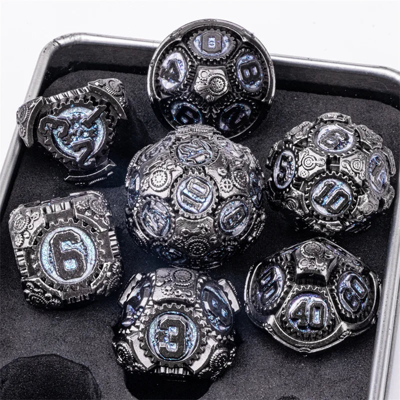 7pcs Dice Set DND Metal Dice Full Set Dice for Dungeons and Dragons Polyhedral Dice RPG Dice D&D Dice Gift