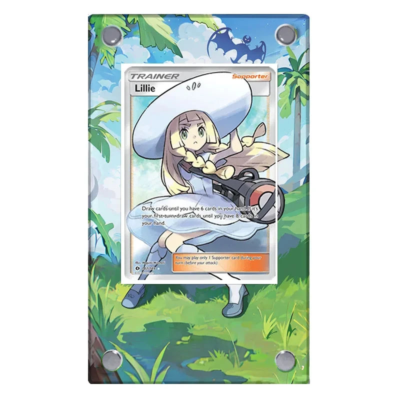 Anime Pokemon Ptcg Psyduck Bulbasaur Articuno Mewtwo Meowth Charmander Squirtle Kingdra Acrylic Protective Card Display Case