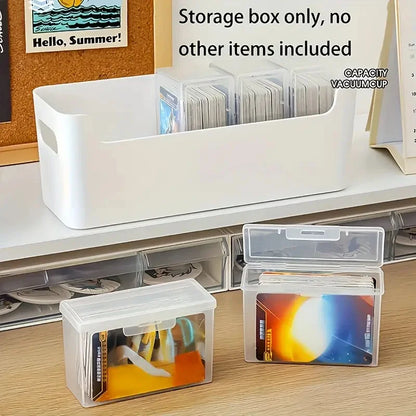 Plastic Card Storage Box Multifunctional Cards Orangizer Box Set with Dust Cover Household Organizer for Storing PTCG/MTG Cards