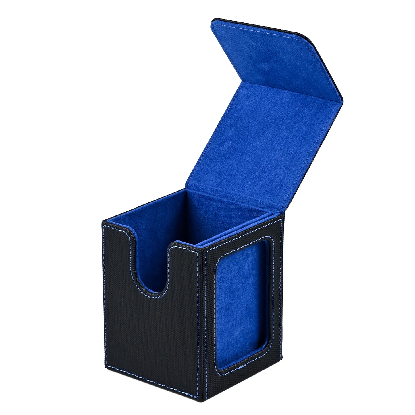 Magic The Gathering Commander Card Deck box with Display Window, Trading Card Storage Box, Can Hold 120 + Single sleeved Cards, Magnetic PU leather box