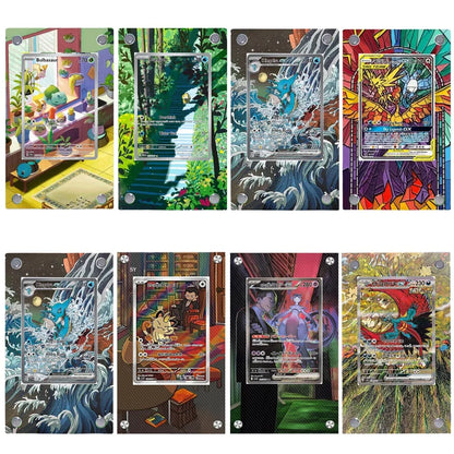 Anime Pokemon Ptcg Psyduck Bulbasaur Articuno Mewtwo Meowth Charmander Squirtle Kingdra Acrylic Protective Card Display Case