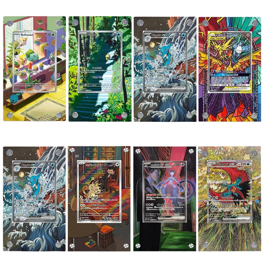 Anime Pokemon Ptcg Psyduck Bulbasaur Articuno Mewtwo Meowth Charmander Squirtle Kingdra Acrylic Protective Card Display Case