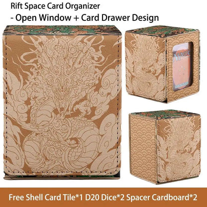 TCG Deck Box 100+ PU Windowed Single Deck PTCG DCG Tabletop Gametrading Cards Storage Box Free 35tp Shell Deck 2 Spacers  2 Dice