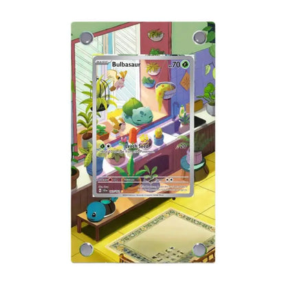 Anime Pokemon Ptcg Psyduck Bulbasaur Articuno Mewtwo Meowth Charmander Squirtle Kingdra Acrylic Protective Card Display Case