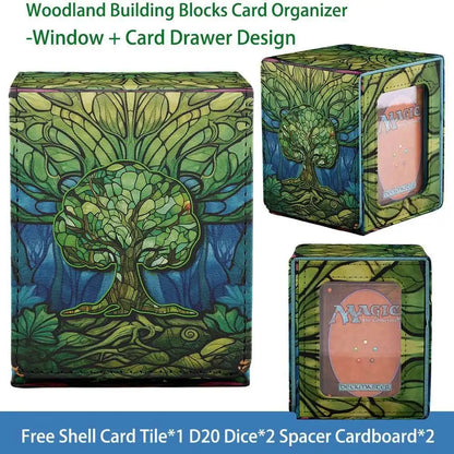 TCG Deck Box 100+ PU Windowed Single Deck PTCG DCG Tabletop Gametrading Cards Storage Box Free 35tp Shell Deck 2 Spacers  2 Dice
