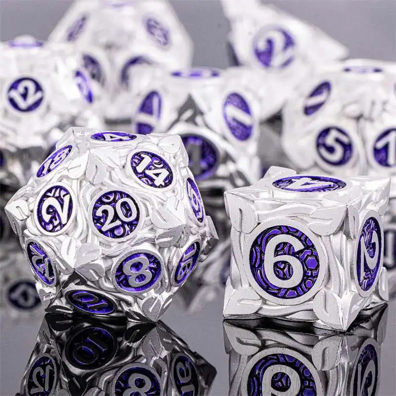 7pcs Dice Set DND Metal Dice Full Set Dice for Dungeons and Dragons Polyhedral Dice RPG Dice D&D Dice Gift