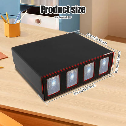 PU Leather Trading Card Storage Box Magnetic Closure Card Holder Game Collection Cards Case for Magic Game Cards Sports Cards