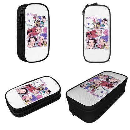 Kpop Demon Hunters Animated Kpop Films Pencil Case College Pencil Bag Students Zipper School Pencil Cases Pattern Stationery